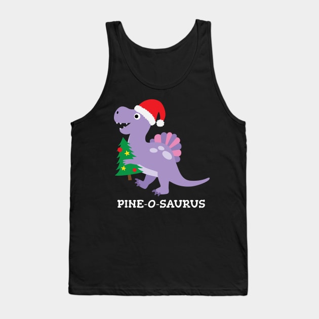 Funny Christmas Spinosaurus Tank Top by MedleyDesigns67